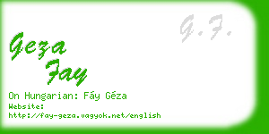 geza fay business card
