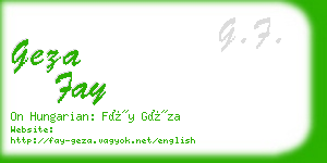 geza fay business card